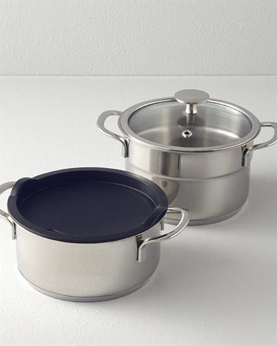 Terra Комплект Готвене Съхраняване 4 части Неръждаема стомана 14 см. Стоманен