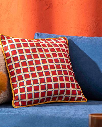 Tesselation Пълнена Възглавница Отпечатан, Червено, 45 X 45 Cm