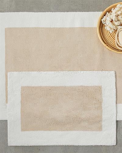 Tetra Постелка За Баня Ко Памучен, Екрю-Бежов, 60 X 90+40 X 60