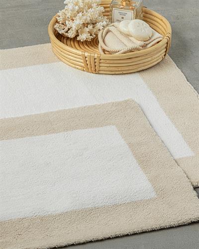 Tetra Cotton Bath Mat Set 60x90+40x60 Beige - Ecru