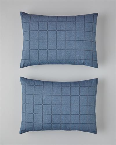 Textured Check Калъфка За Възглавница 2 бр. Лесно за гладене 50x70 см Морскосин