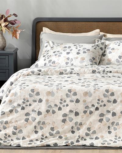 Textured Ivy Спално Бельо Компле King Size, Креп, Бежово, 240 X 220 Cm