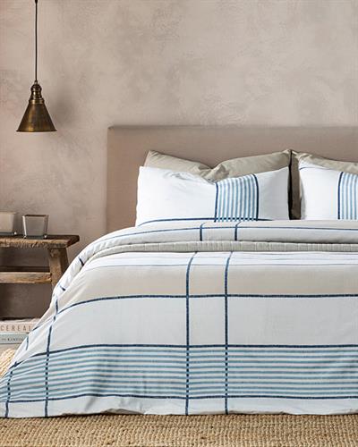 Textured Lines Easy Iron Double Person Duvet Cover Set 200x220 cm Beige