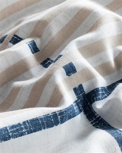 Textured Lines Easy Iron Double Person Duvet Cover Set 200x220 cm Beige