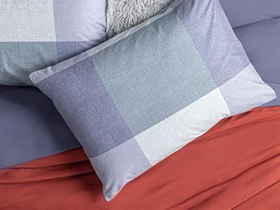 Textured Plaid Калъфка За Възглавница 2 бр. Памучен 50x70 см Син