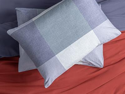 Textured Plaid Калъфка За Възглавница 2 бр. Памучен 50x70 см Син