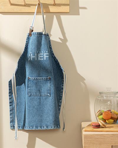 The Little Chef Детска Престилка Регулируема, Памучен, Синьо, 45 X 50 Cm