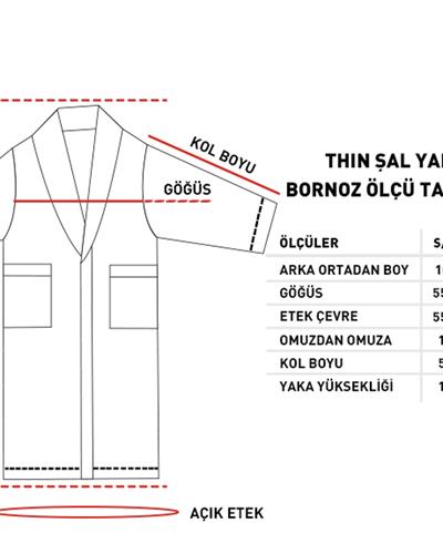 Thin Халат Шал Яка, Тъмно Синьо, S-M