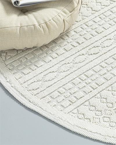 Thore Килим Памучен, Бяло, 110 X 110 Cm