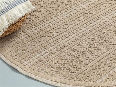 Thore Килим Памучен, Бежово, 110 X 110 Cm