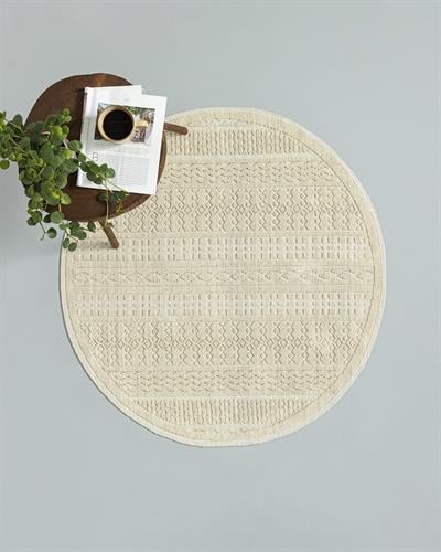 Thore Килим От Букле 110x110 см Кремав