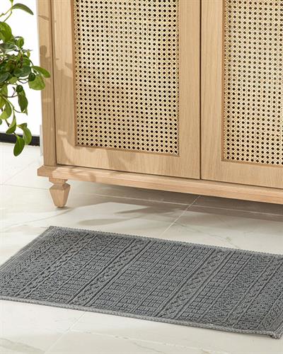 Thore Килим Памучен, Сиво, 50 X 80 Cm