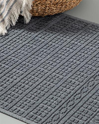 Thore Килим Памучен, Сиво, 80 X 300 Cm