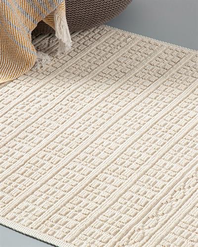 Thore Килим Памучен, Кремово, 80 X 300 Cm