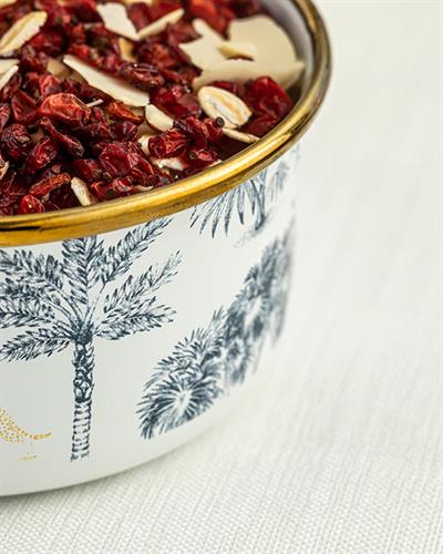 Toile Botanical Купа Емайлиран, Тъмно Синьо-Бяло, 12 Cm