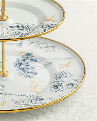 Toile Botanical Сервиз На Етажи Емайлиран, Тъмно Синьо-Бяло, 21X29 Cm