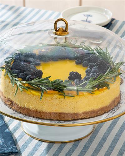 Toile Botanical Фанус За Кекс Емайлиран, Тъмно Синьо-Бяло, 31 Cm