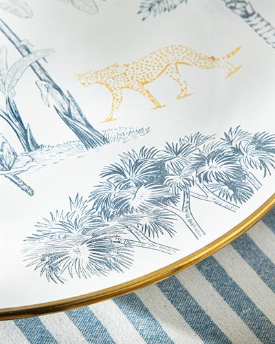 Toile Botanical Фанус За Кекс Емайлиран, Тъмно Синьо-Бяло, 31 Cm