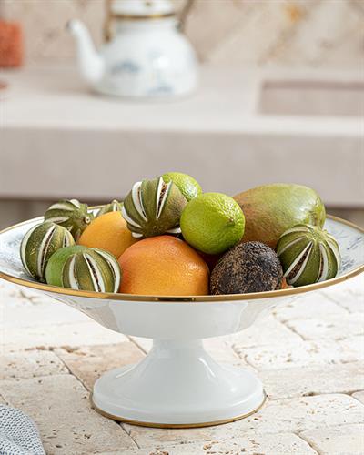 Toile Botanical Enamel Orchard 32 cm Dark Blue - White