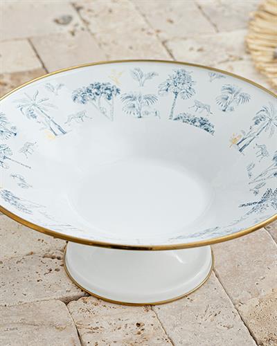 Toile Botanical Enamel Orchard 32 cm Dark Blue - White