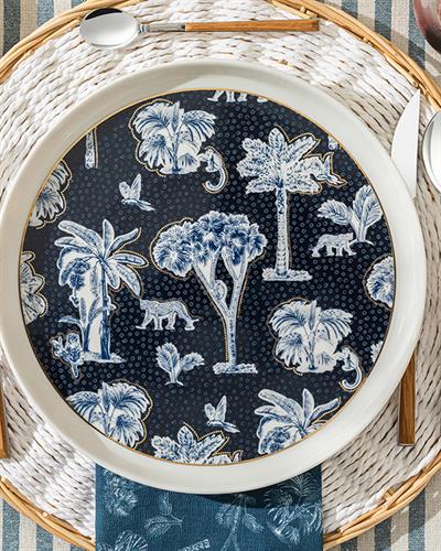Toile Jungle Чиния За Сервиране Bone Порцелан, Тъмно Синьо., 27 Cm