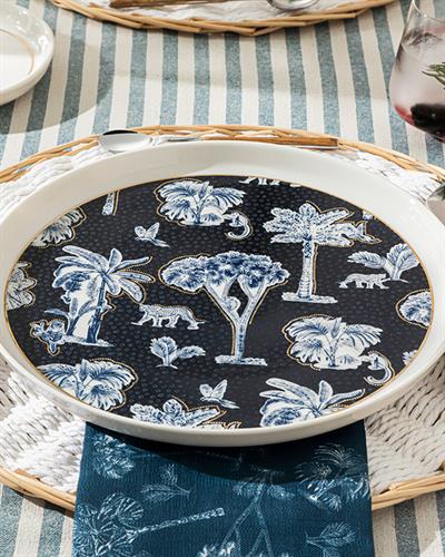 Toile Jungle Чиния За Сервиране Bone Порцелан, Тъмно Синьо., 27 Cm