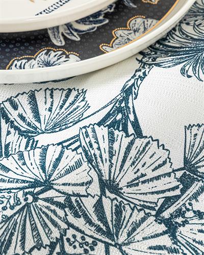 Toile Plants Polyestere Table Cloth 150x200 cm White