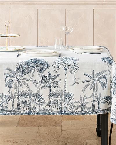 Toile Plants Polyestere Table Cloth 150x200 cm White