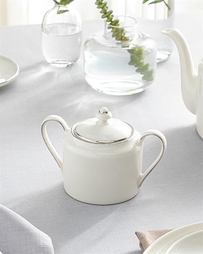 Torino Porcelain Sugar Bowl 15x9x10 cm Silver.