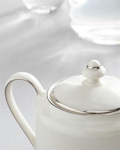 Torino Porcelain Sugar Bowl 15x9x10 cm Silver.