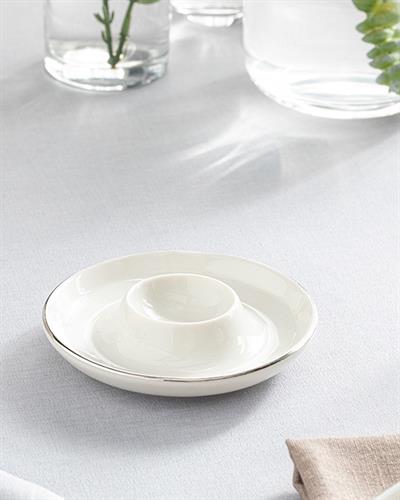 Torino Поставка За Яйца Порцелан, Сребристо, 10 Cm