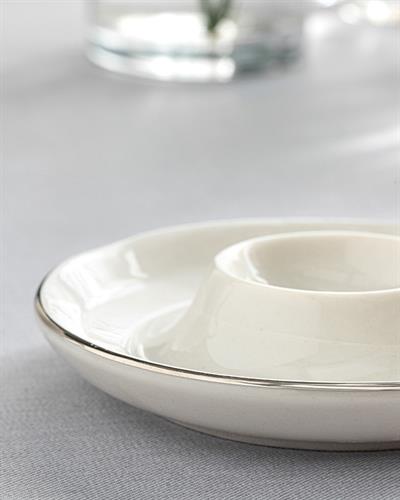 Torino Поставка За Яйца Порцелан, Сребристо, 10 Cm