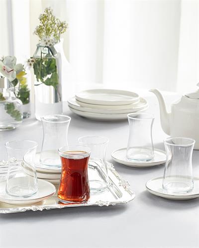 Torino Сервиз За Чай 12 Бр. За 6 Души, Порцелан, Сребристо, 160 Ml