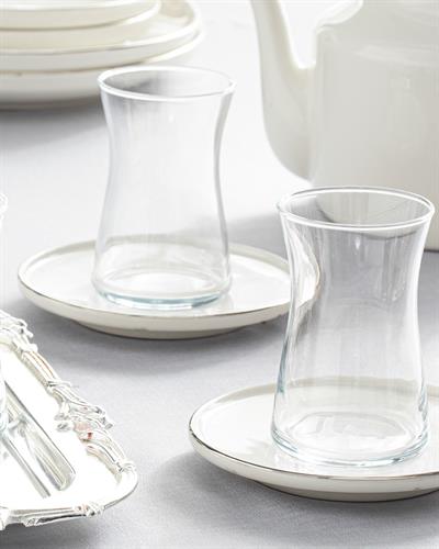 Torino Сервиз За Чай 12 Бр. За 6 Души, Порцелан, Сребристо, 160 Ml