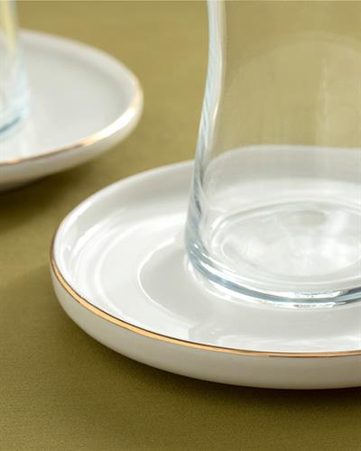 Torino Чаена Чиния Порцелан, Златисто, 12 Cm