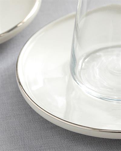 Torino Чаена Чиния Порцелан, Сребристо, 12 Cm