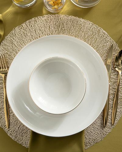 Torino Купа Порцелан, Златисто, 15 Cm