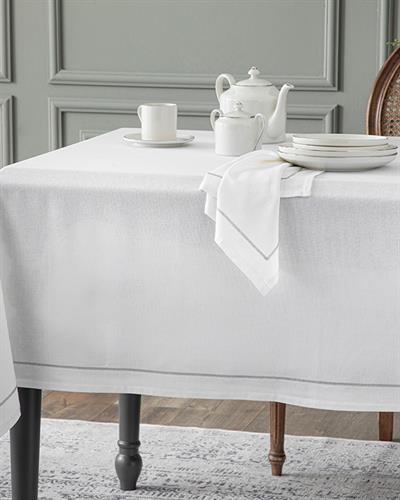 Torino Покривка За Маса Памучен, Сребристо, 150 X 200 Cm