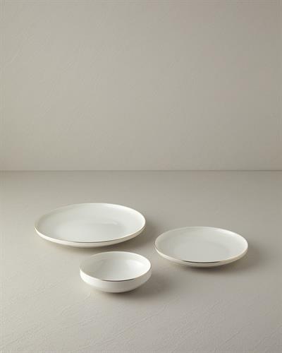 Torino Комплект За Хранене С чиния за торта Порцелан 18 части за 6 души Златен