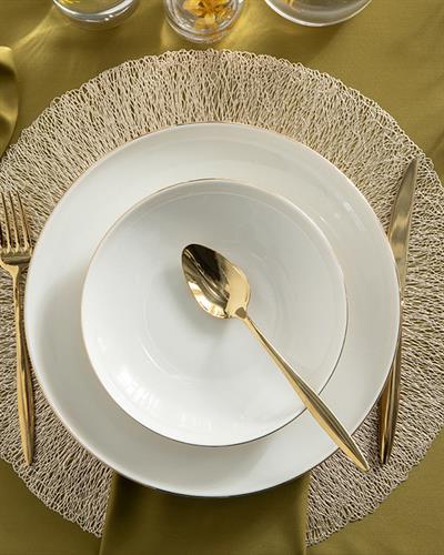 Torino Чиния За Вечеря Порцелан, Златисто, 19 Cm