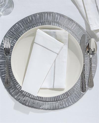 Torino Cotton 2 Set Guest Napkins 45x45 cm Silver.