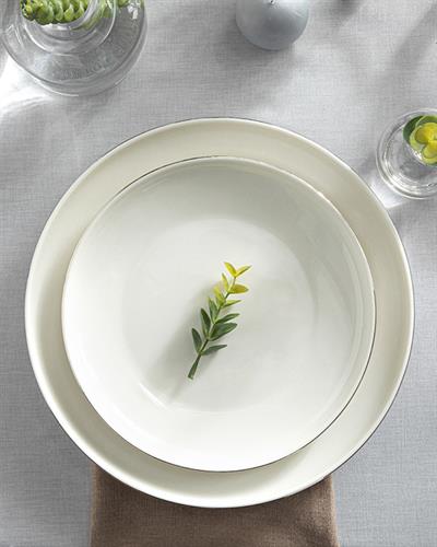 Torino Чиния За Торта Порцелан, Сребристо, 21 Cm