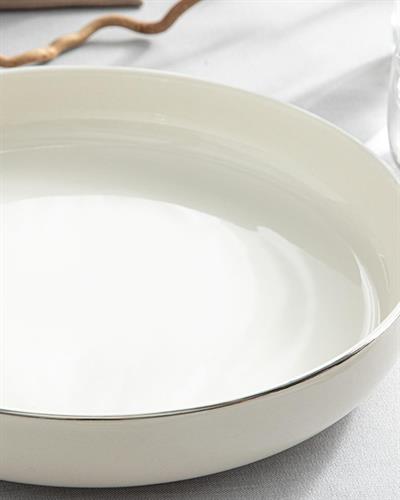 Torino Porcelain Salad Bowl 24 cm Silver.