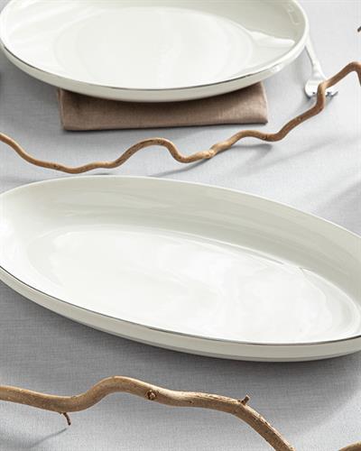 Torino Плато Порцелан 30 см Сребърен.