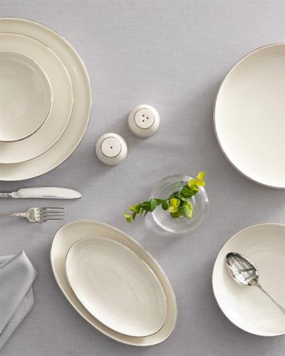 Torino Комплект За Хранене Порцелан 54 части за 12 души Сребърен.