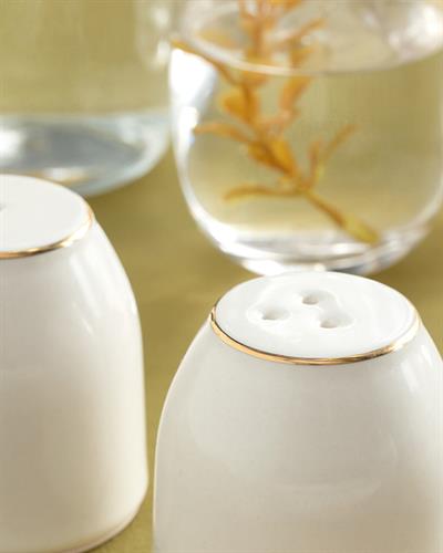 Torino Солница И Пиперница Порцелан 5,5x5 см Златен