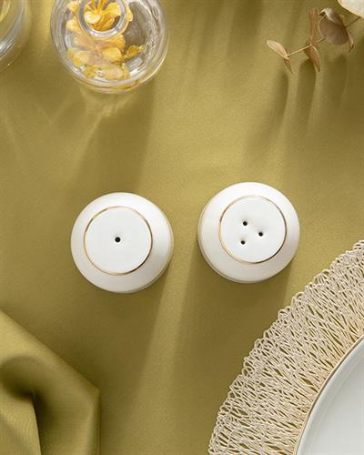 Torino Солница И Пиперница Порцелан 5,5x5 см Златен