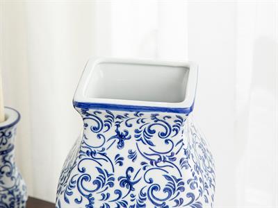 Trace Ваза Порцелан 15,5x15,5x34,5 см Син - Бял.