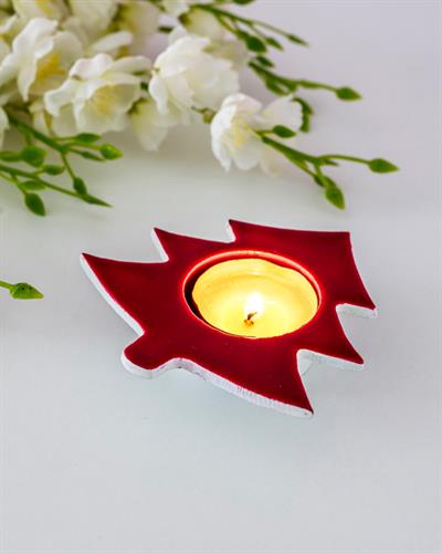 Tree Свещник Порцеланово Покритие, Червено, 10 Cm