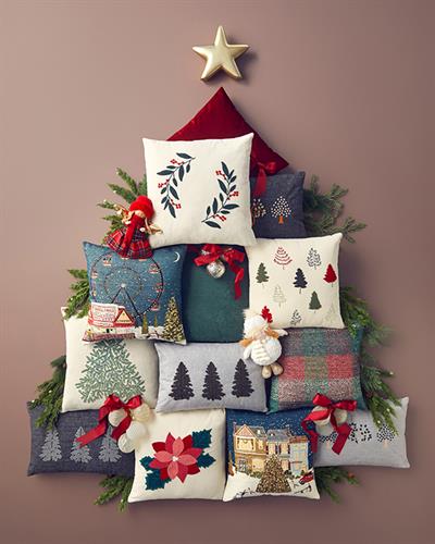 Trees Decorative Cushion Dark Gray